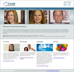 Cook Family Dentistry website