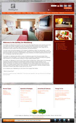 Holiday Inn website